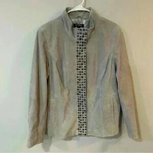 Bradley Grey Leather Jacket Women’s Size Large